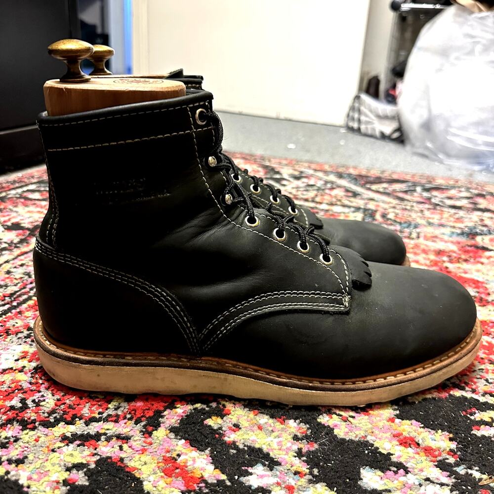 VGUC White's Boots Millwood 6" Work Boots Black Vibram Christy Wedge Sole 12.5 D